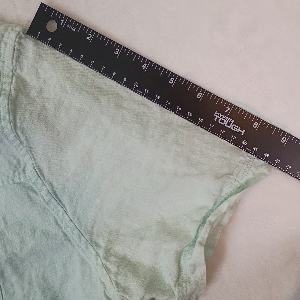 Murano Baird McNutt Linen Shirt Mens Large Mint Green Short Sleeve Button Up - Picture 7 of 11